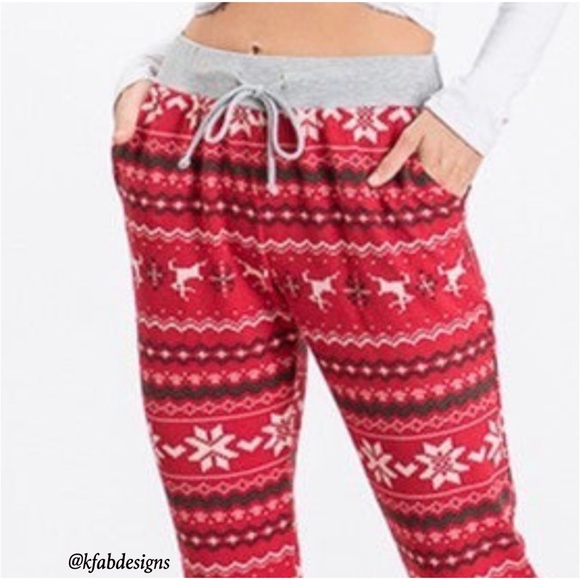 ❤️LAST 2! Soft Holiday Joggers with Side Pockets, Cuffed Ankles and Waist! - Picture 7 of 7